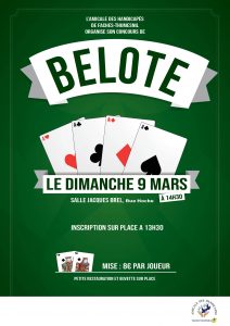 Affiche concours de Belote du 9 Mars 2025