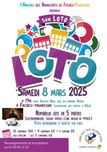 Affiche du loto familial du samedi 8 Mars 2025
