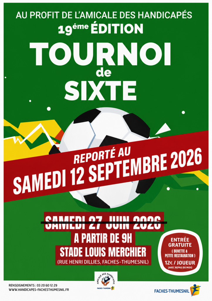 Affiche du tournoi de football rectifiée