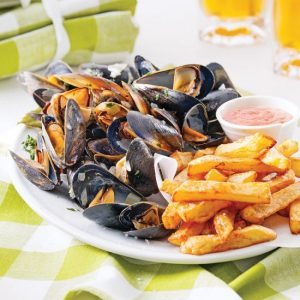 Assiette de moules frites