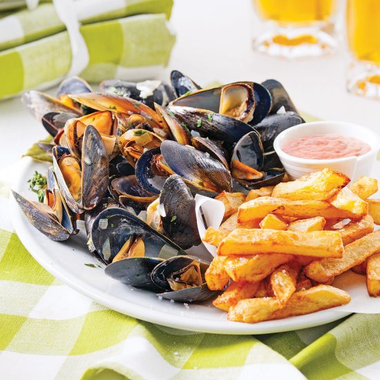 Assiette de moules frites